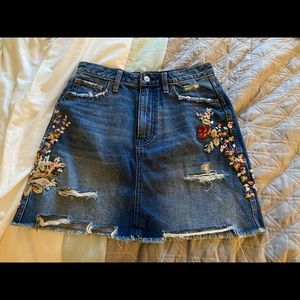 Abercrombie Embroidered Denim Skirt